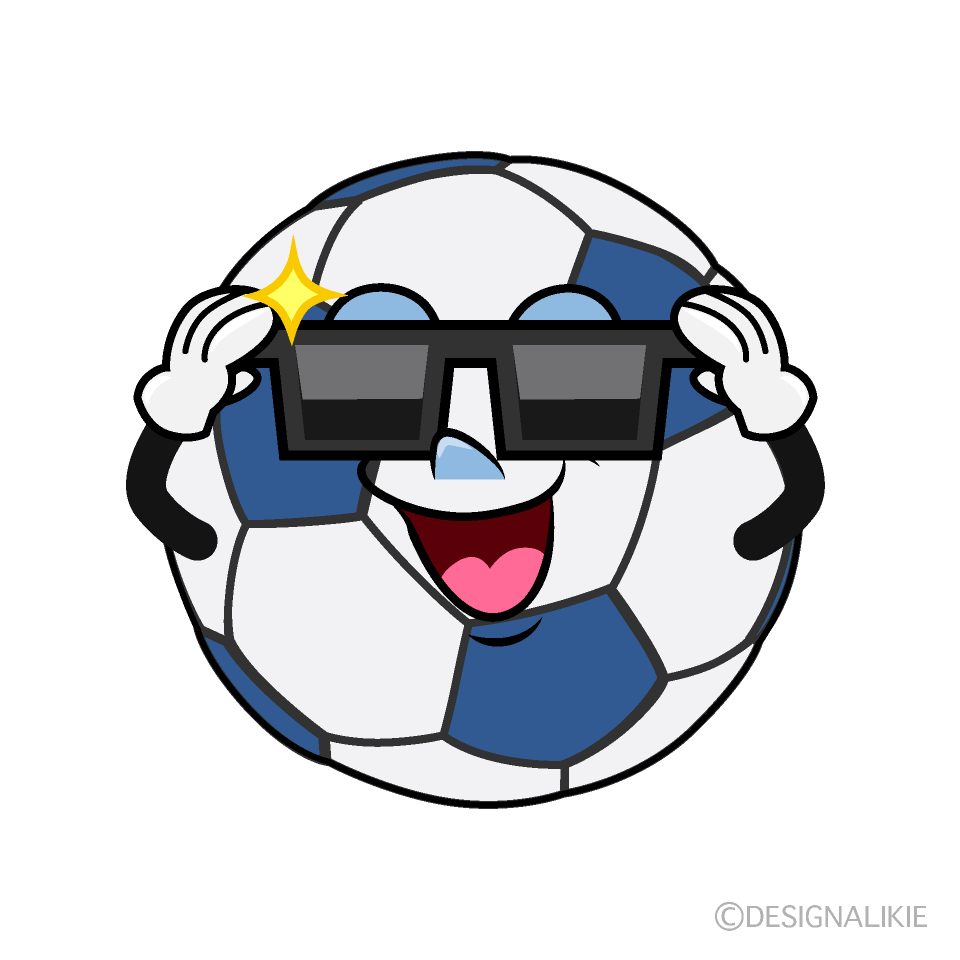 Soccer Ball with Sunglasses Cartoon Character Image