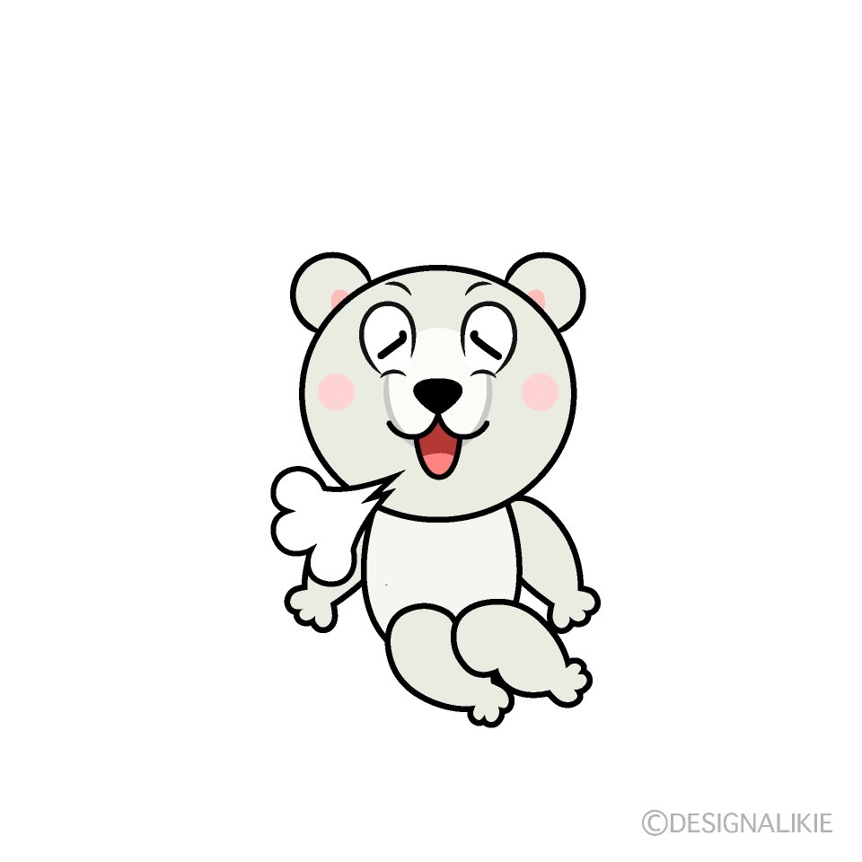 Relaxing Polar Bear Cartoon Character Image