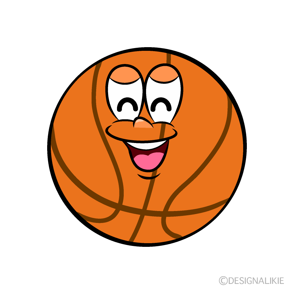 Smiling Basketball Cartoon Character Image