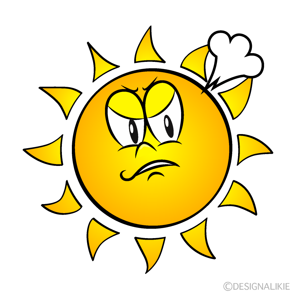 Angry Sunshine Cartoon Character Image