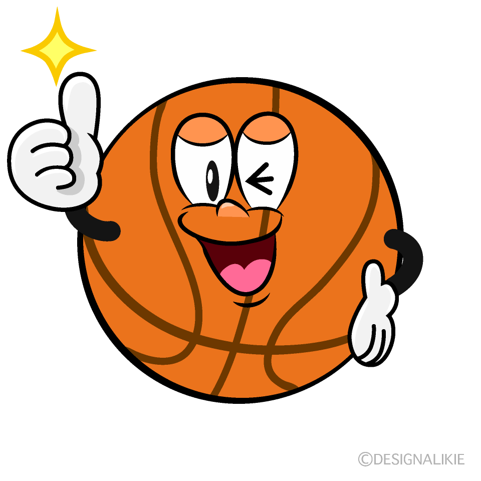 Thumbs up Basketball Cartoon Character Image