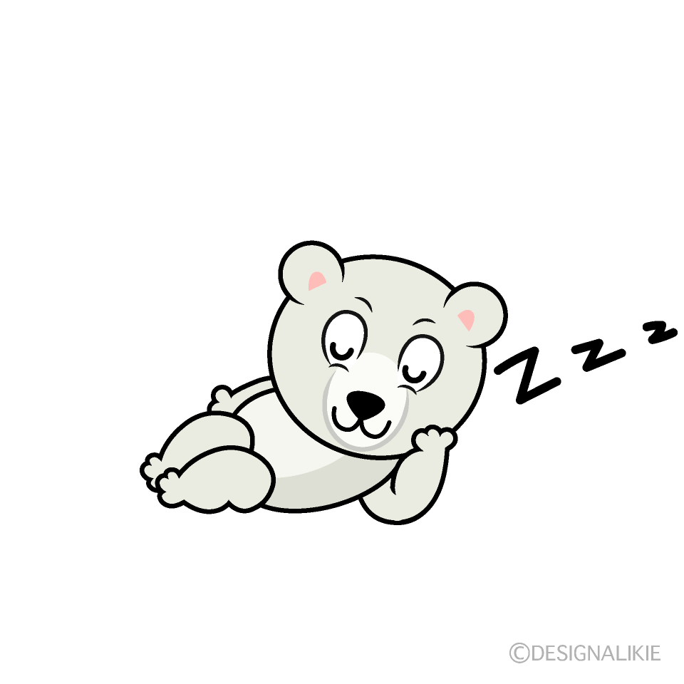 Sleeping Polar Bear Cartoon Character Image