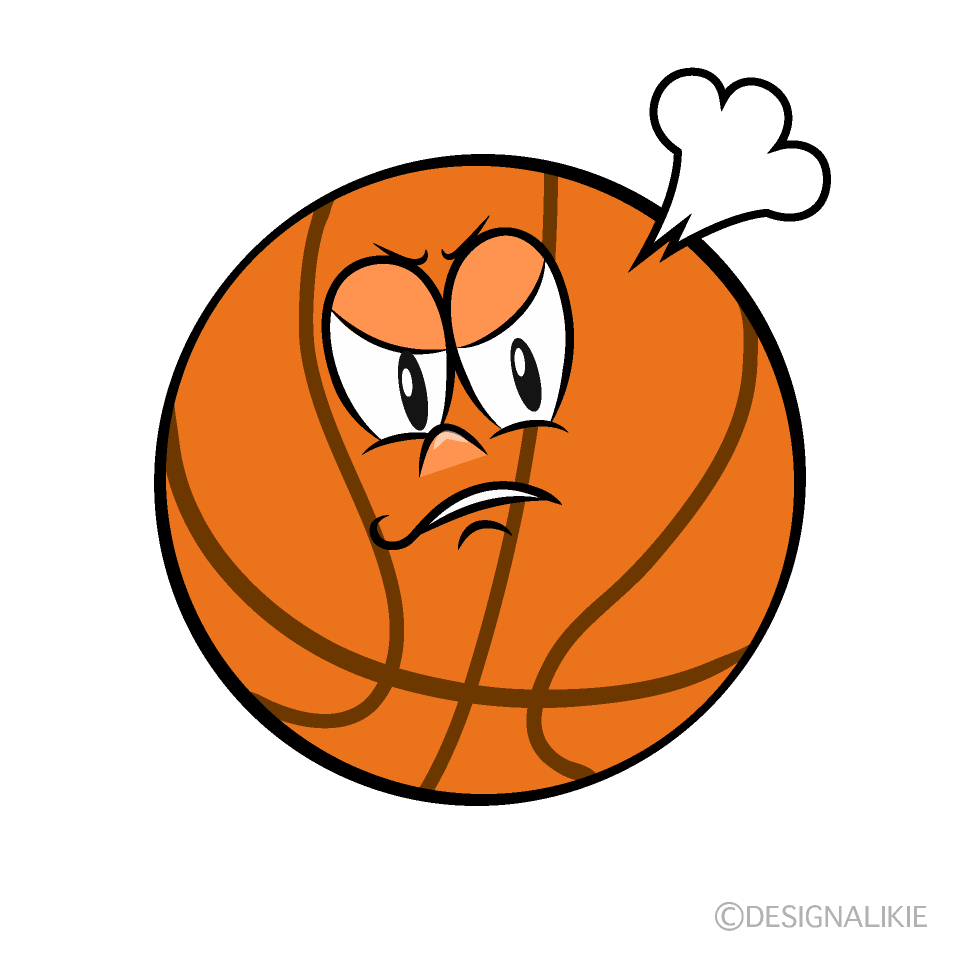 Angry Basketball Cartoon Character Image