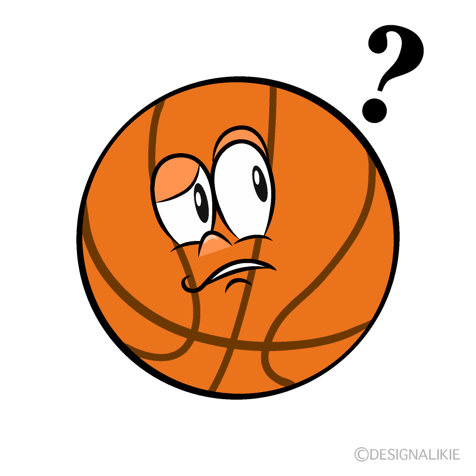 Worried Basketball Cartoon Character Image