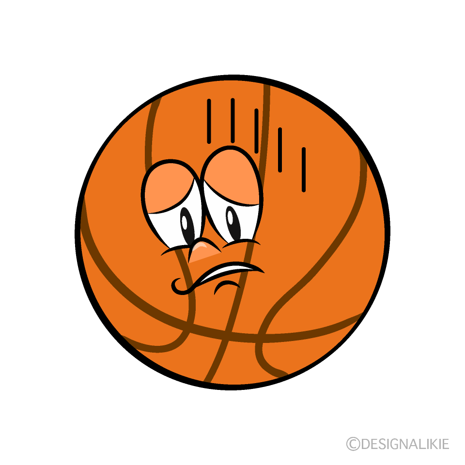 Depressed Basketball Cartoon Character Image
