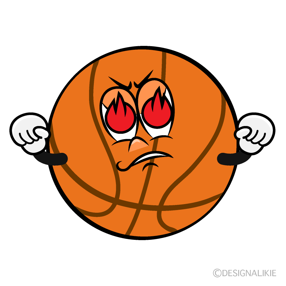 Burning Basketball Cartoon Character Image