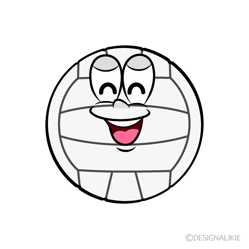 Smiling Volleyball Cartoon Character Image