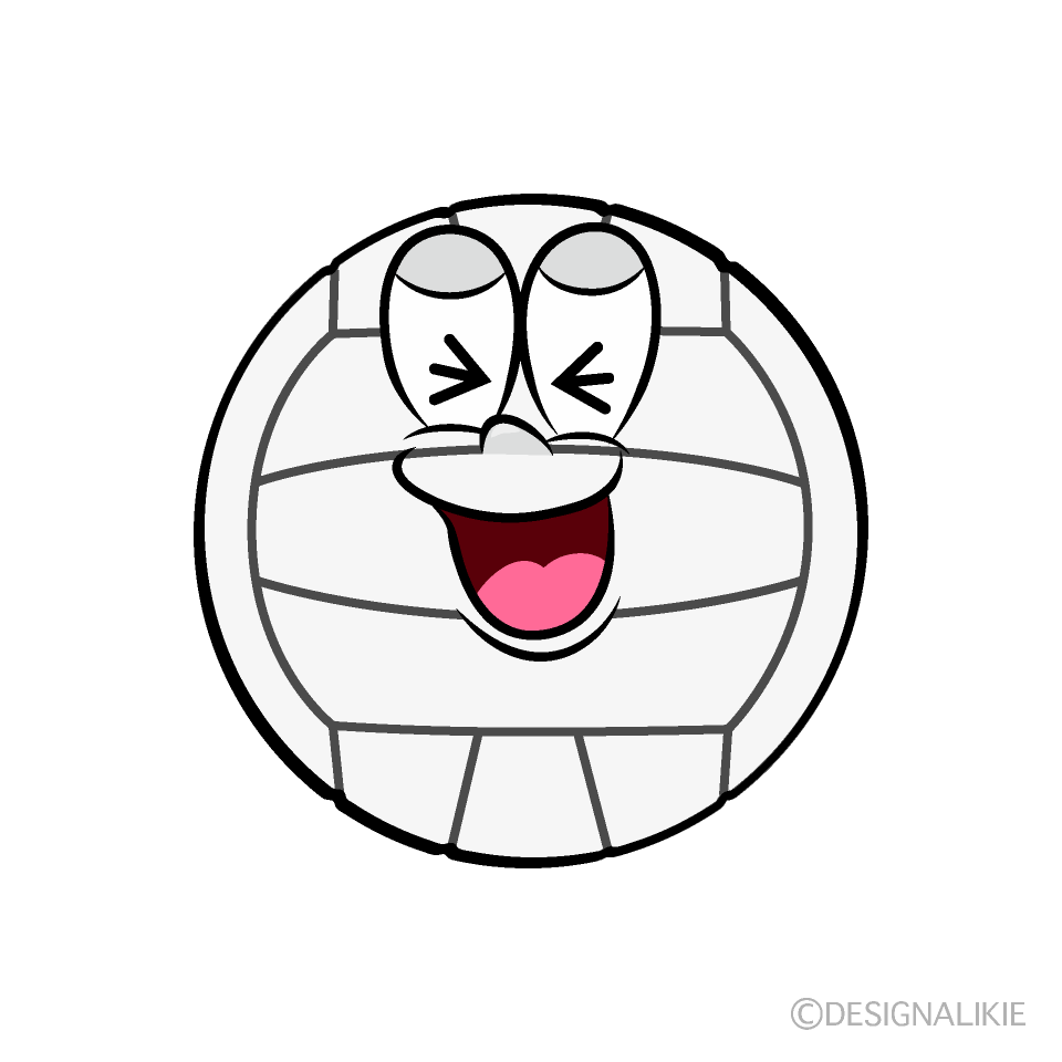 Laughing Volleyball Cartoon Character Image