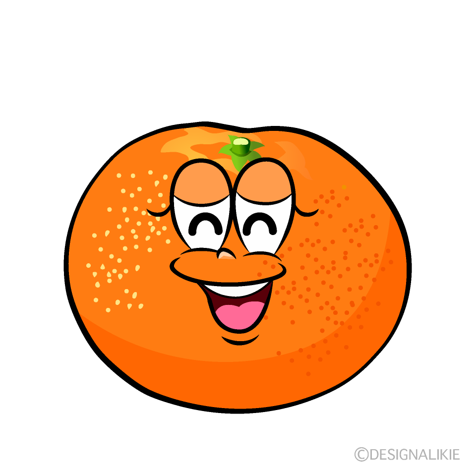 Smiling Mandarin Orange Cartoon Character Image