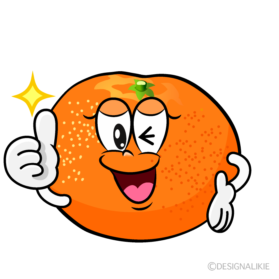 Thumbs up Mandarin Orange Cartoon Character Image