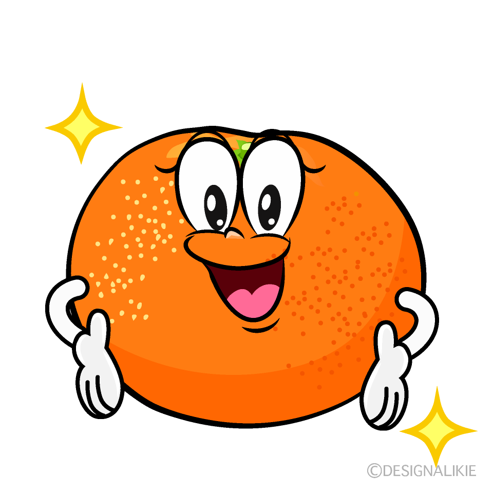 Glitter Mandarin Orange Cartoon Character Image