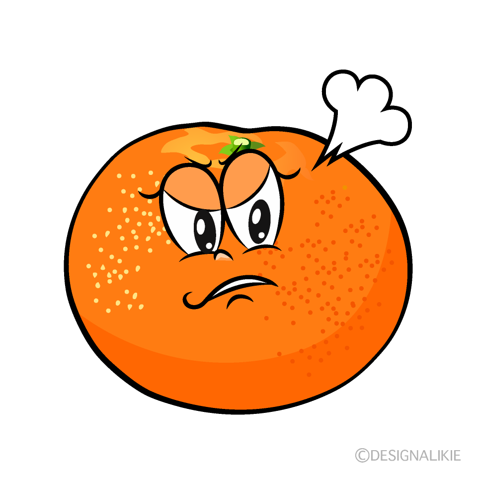 Angry Mandarin Orange Cartoon Character Image