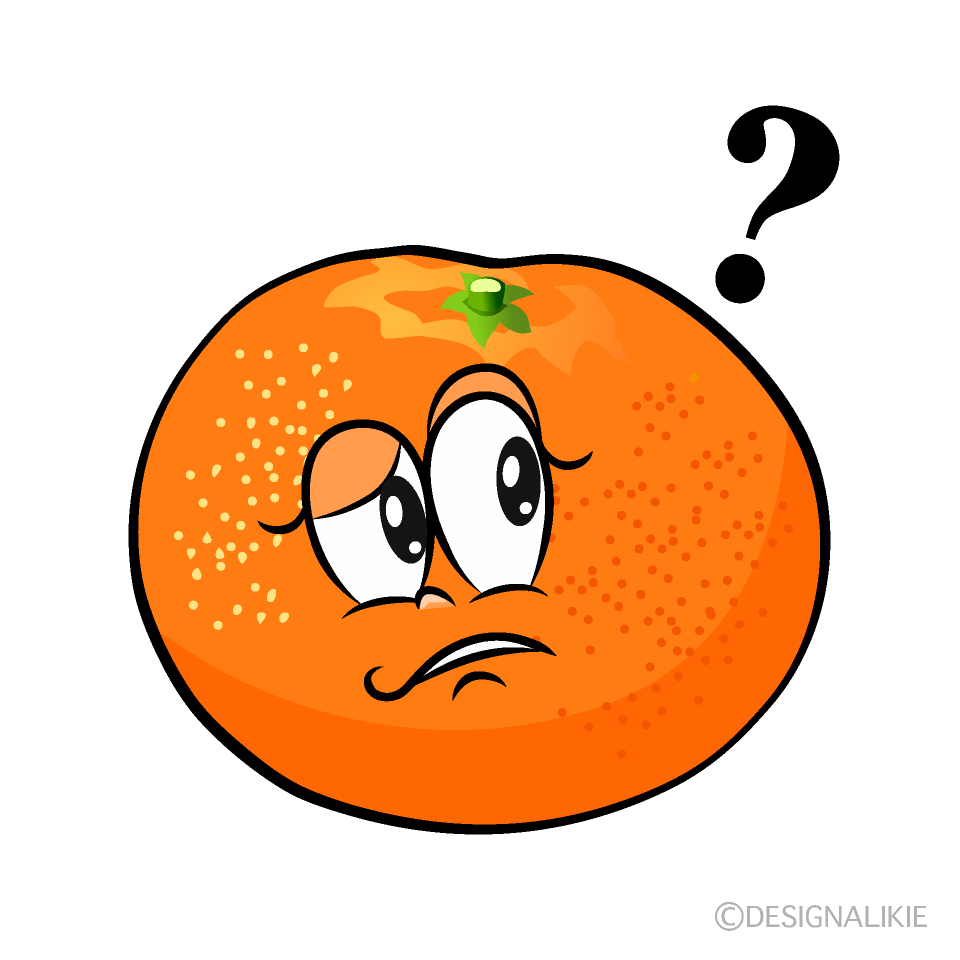 Thinking Mandarin Orange Cartoon Character Image