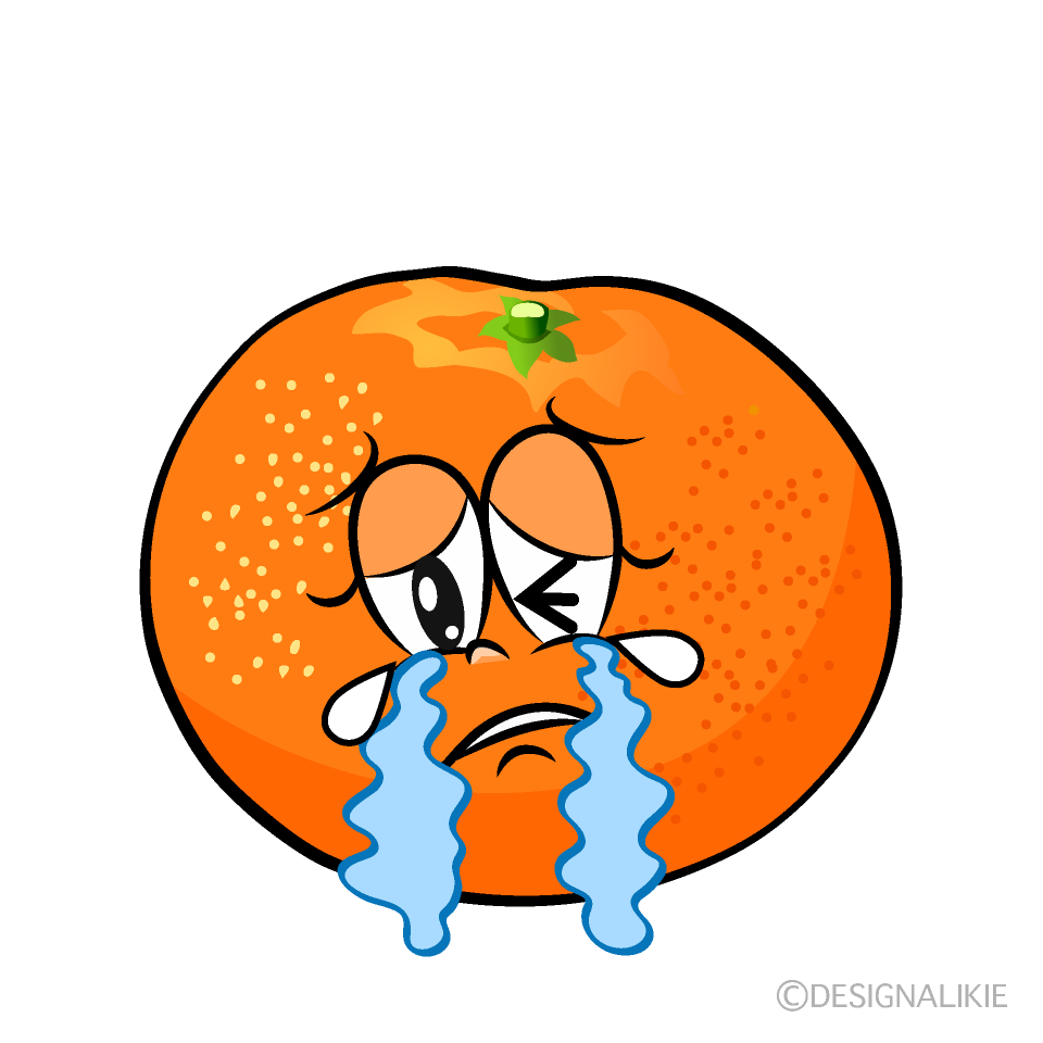 Crying Mandarin Orange Cartoon Character Image