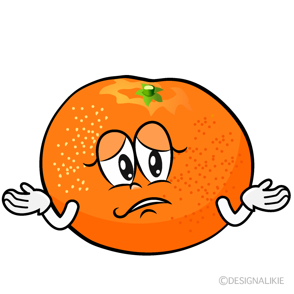 Troubled Mandarin Orange Cartoon Character Image