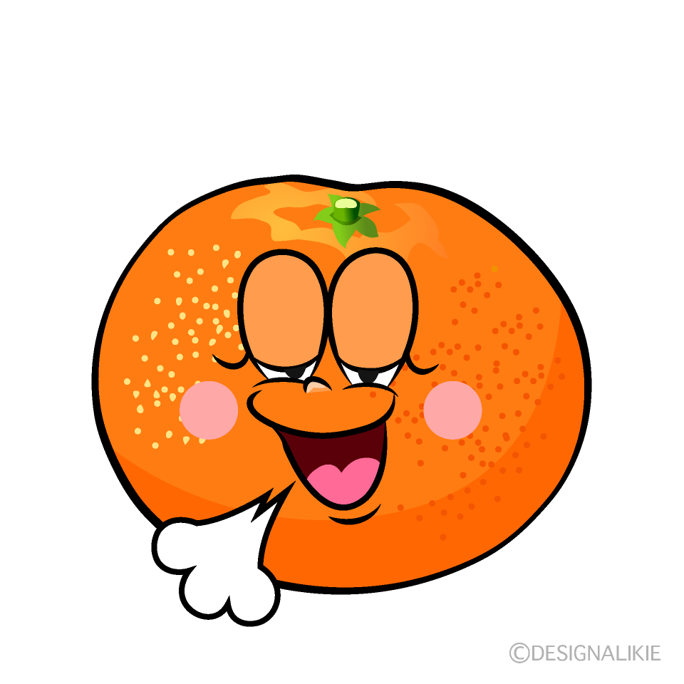 Relaxing Mandarin Orange Cartoon Character Image