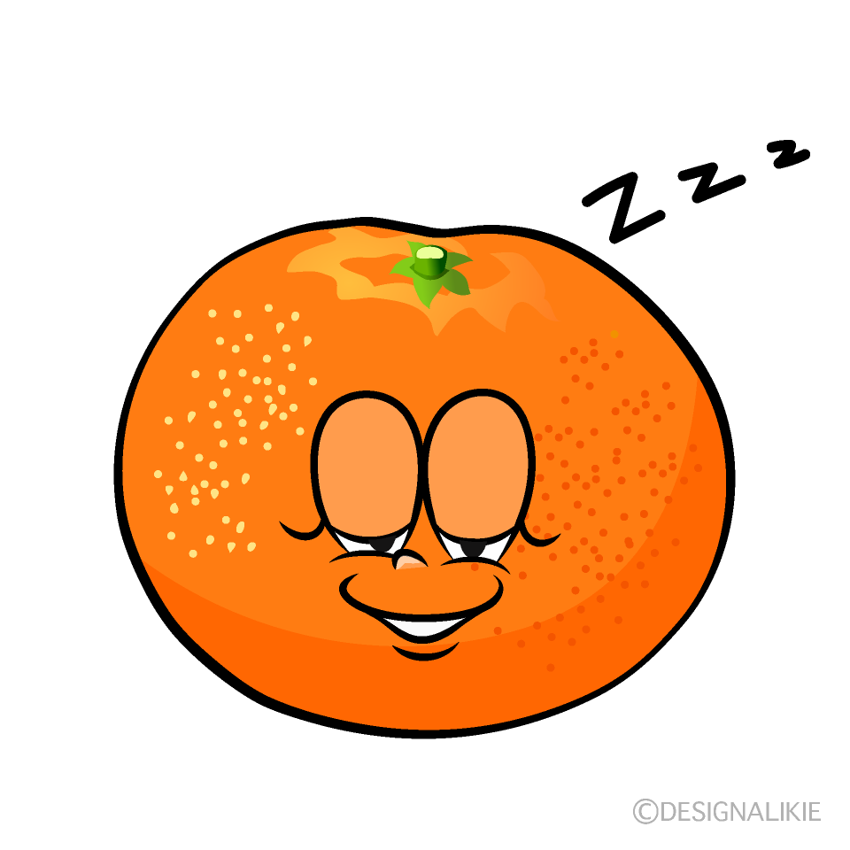 Sleeping Mandarin Orange Cartoon Character Image