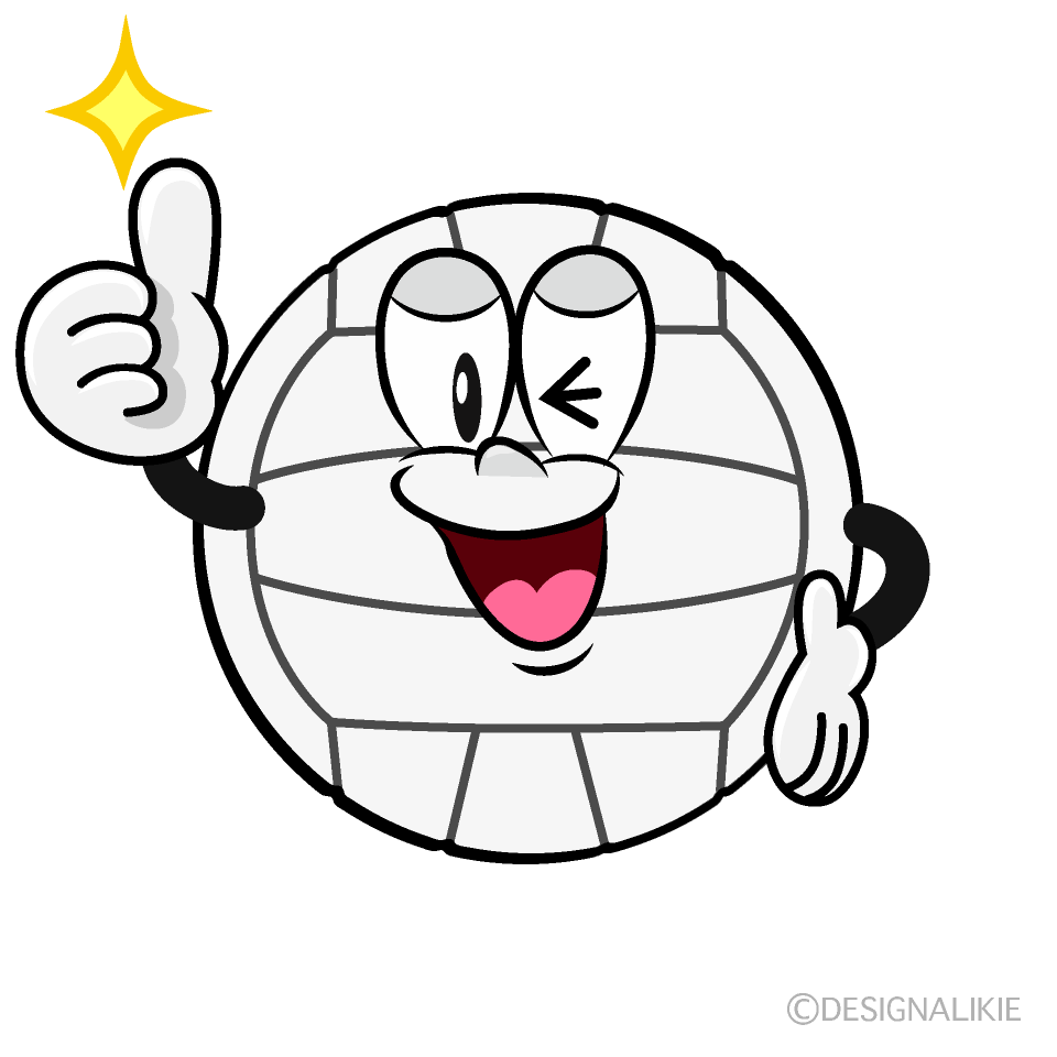 Thumbs up Volleyball Cartoon Character Image