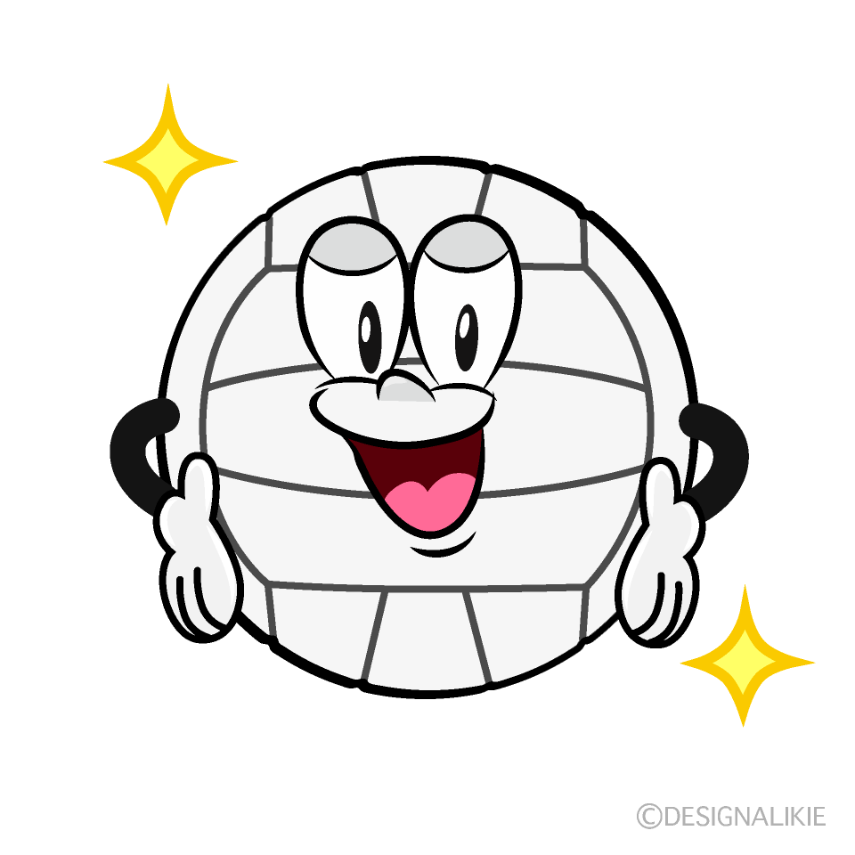 Confident Volleyball Cartoon Character Image