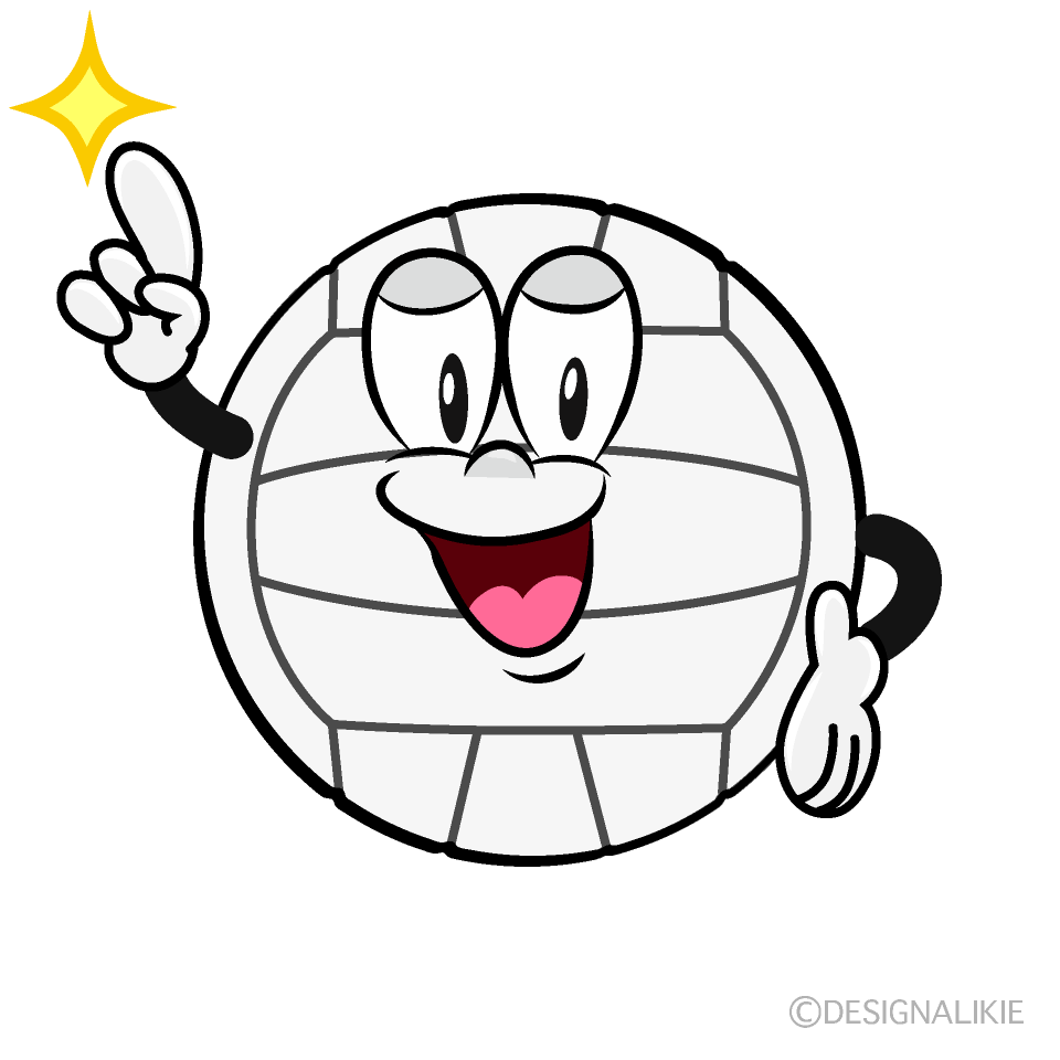 Posing Volleyball Cartoon Character Image