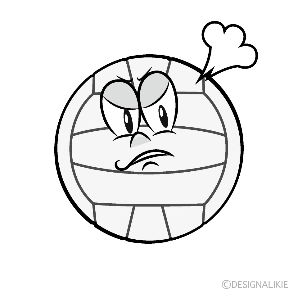 Angry Volleyball Cartoon Character Image