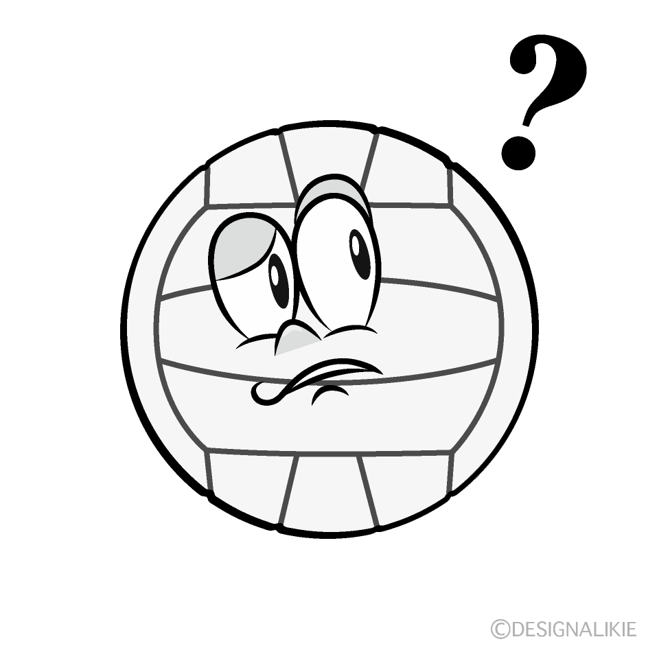 Worried Volleyball Cartoon Character Image