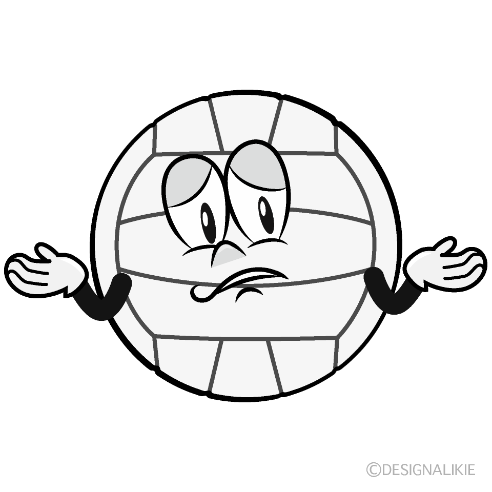 Troubled Volleyball Cartoon Character Image
