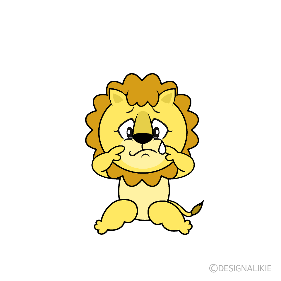 Sad Lion Cartoon Character Image