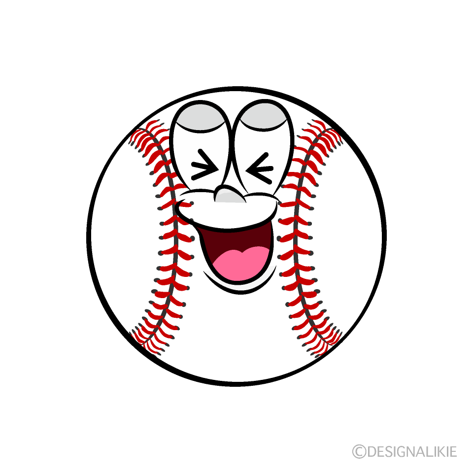 Laughing Baseball Cartoon Character Image