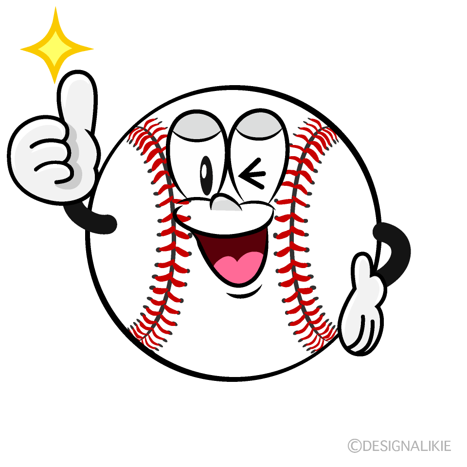 Thumbs up Baseball Cartoon Character Image