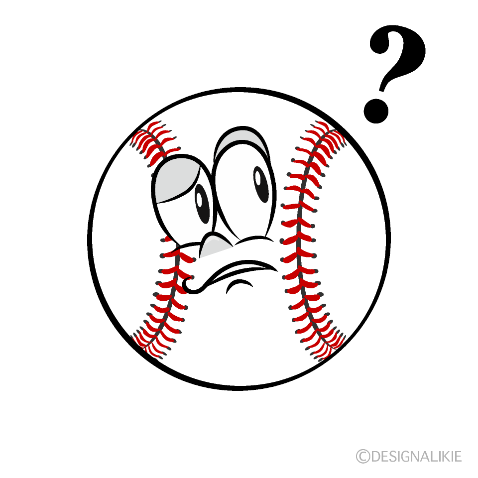 Worried Baseball Cartoon Character Image
