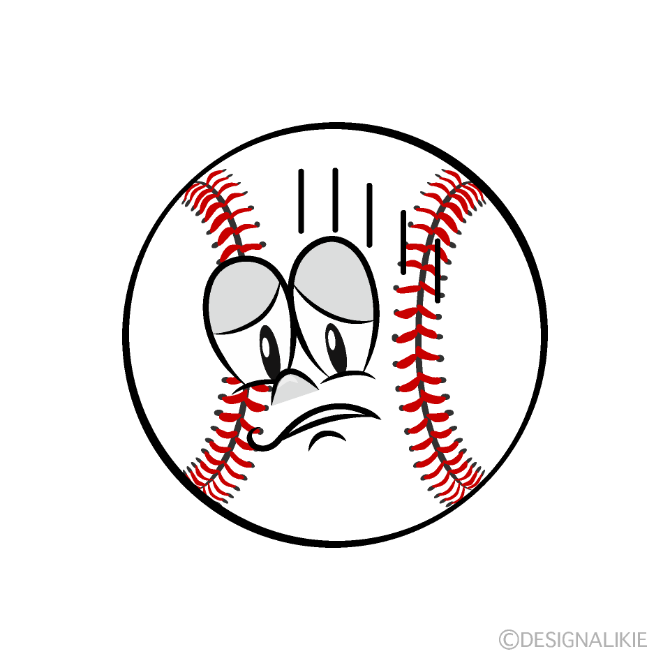 Depressed Baseball Cartoon Character Image