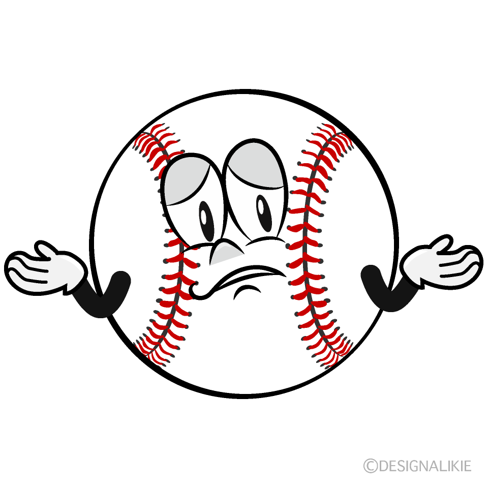 Troubled Baseball Cartoon Character Image