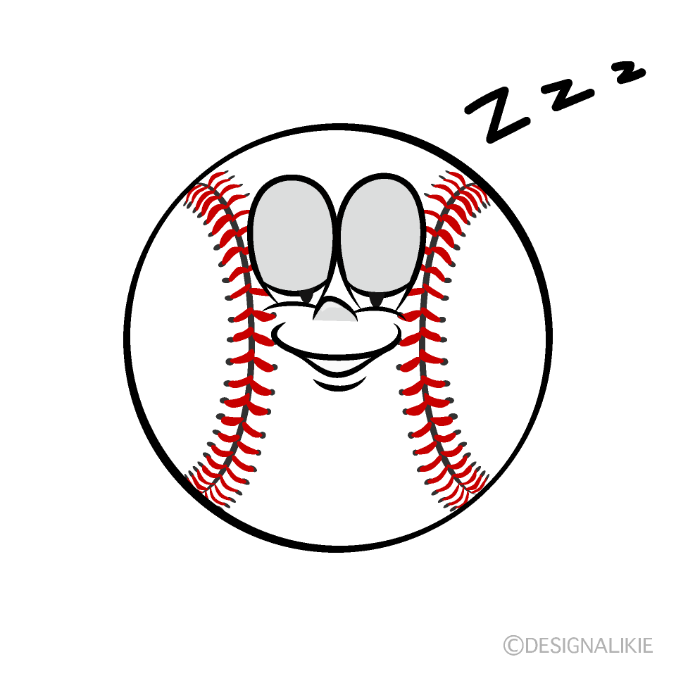 Sleeping Baseball Cartoon Character Image