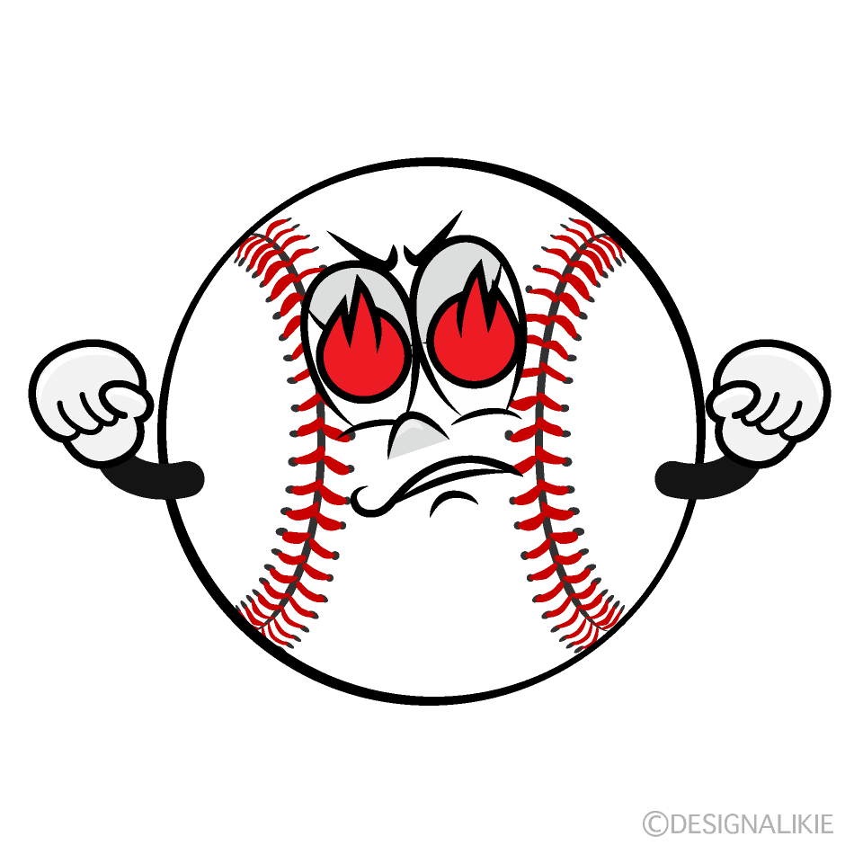Burning Baseball Cartoon Character Image