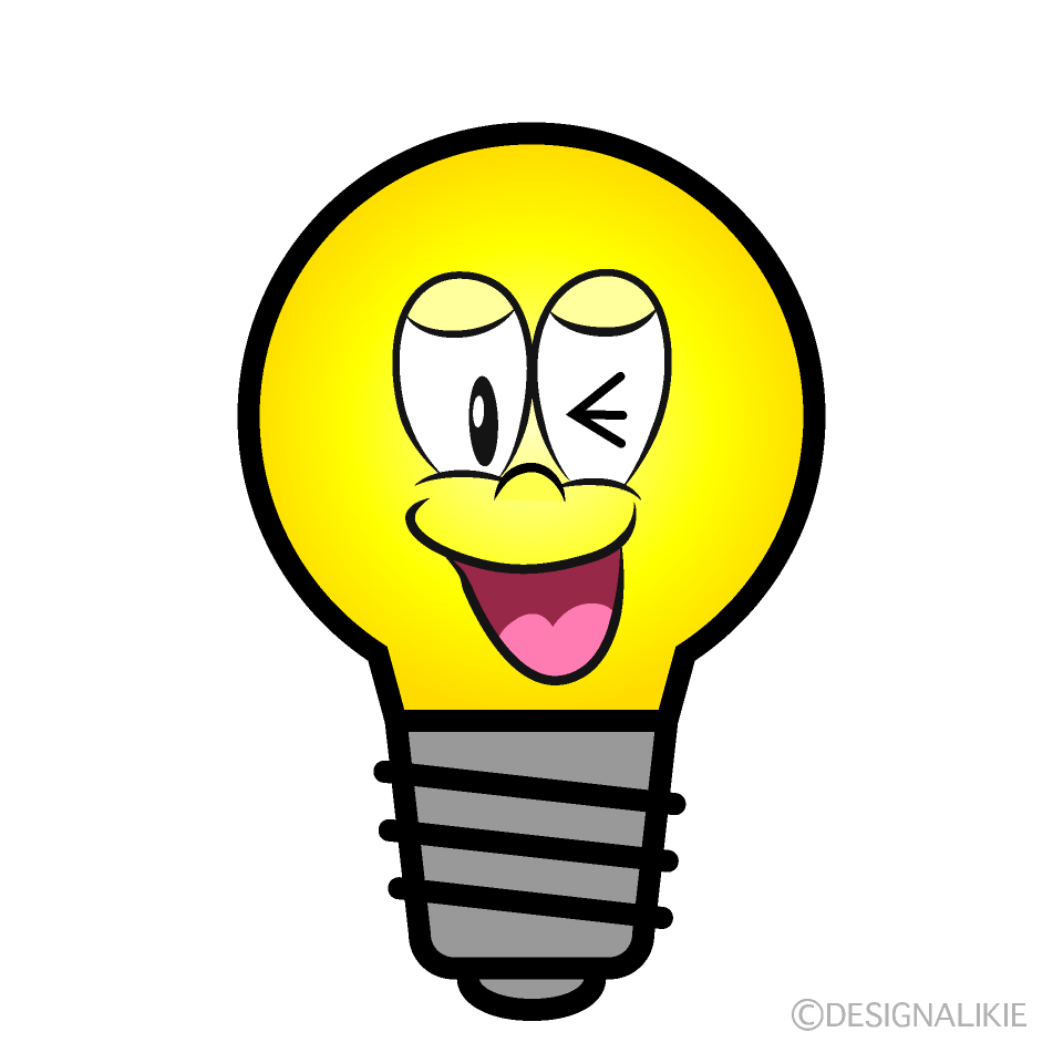 Laughing Light Bulb Cartoon Character Image