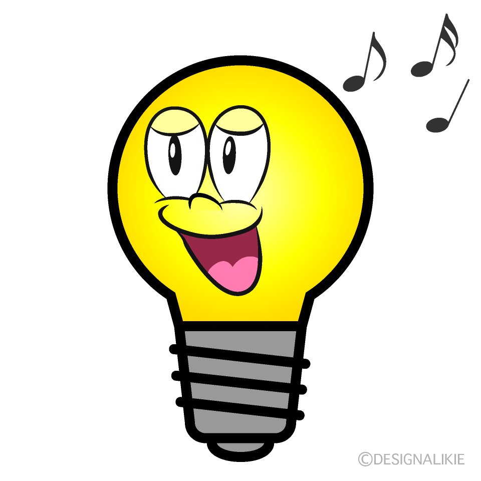 Singing Light Bulb Cartoon Character Image