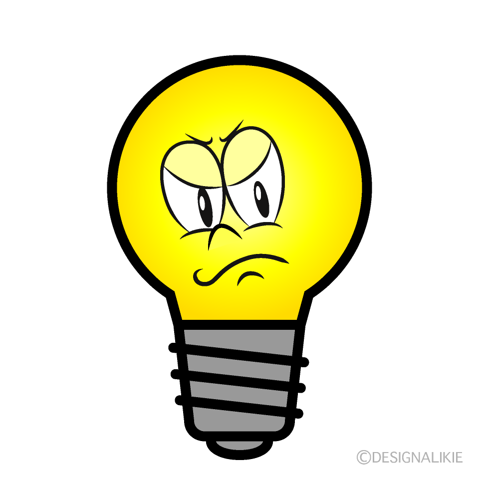 Angry Light Bulb Cartoon Character Image