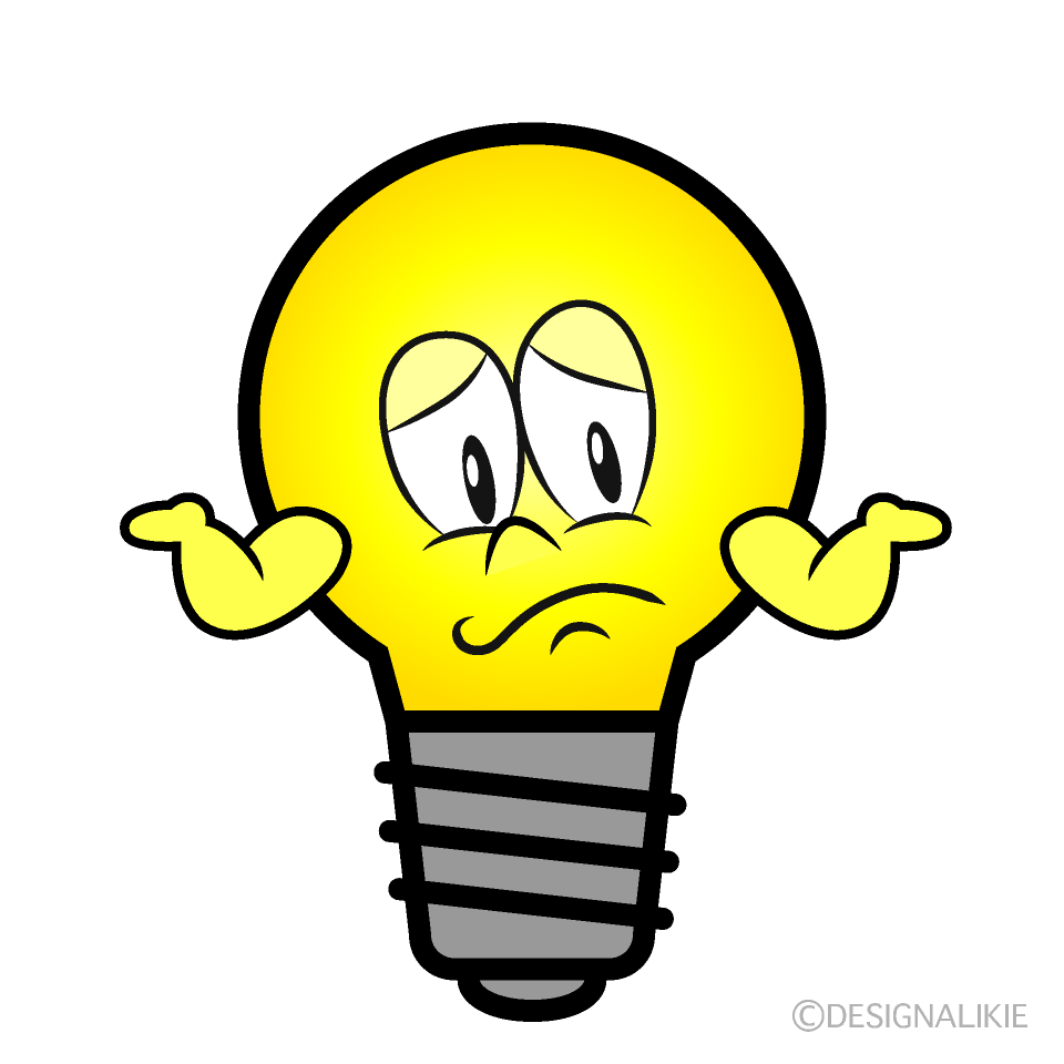 Troubled Light Bulb Cartoon Character Image