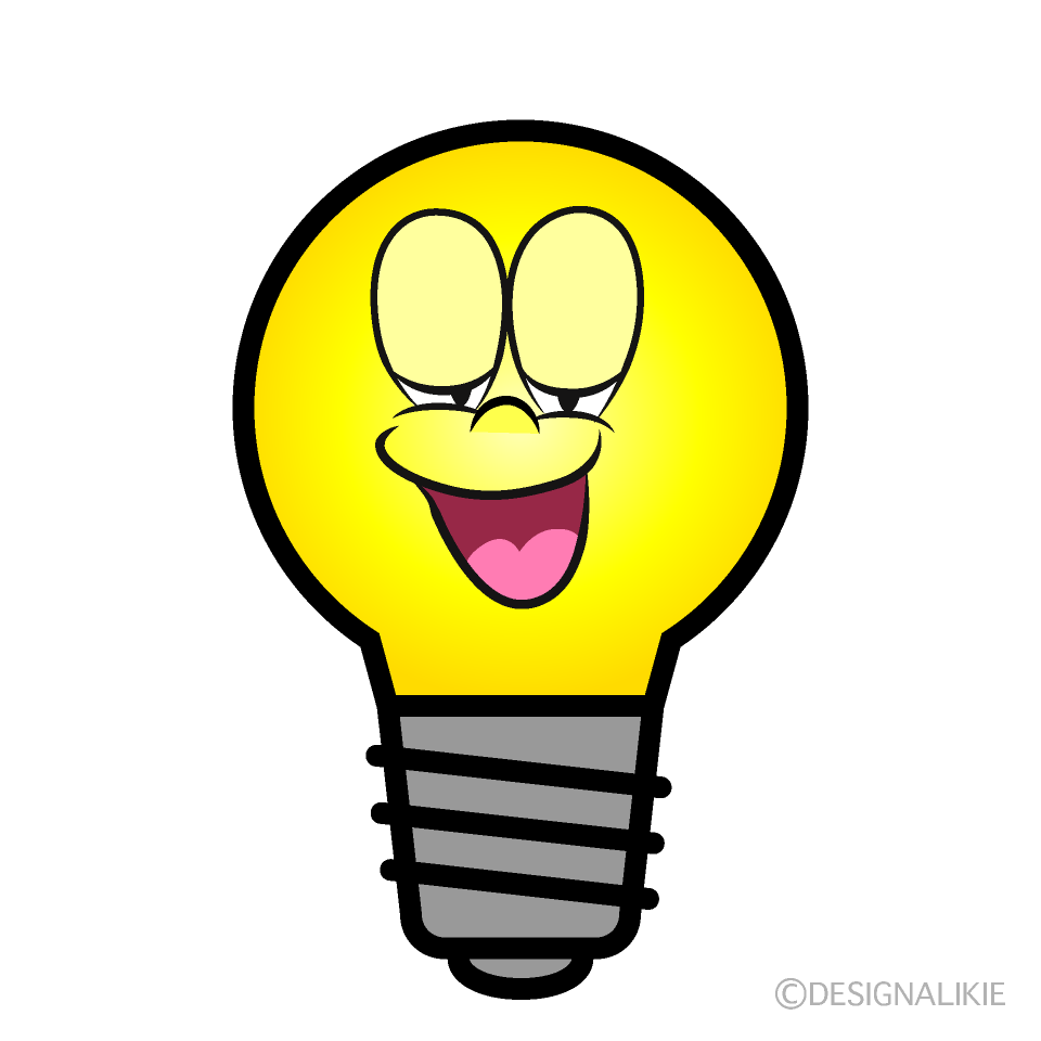 Relaxing Light Bulb Cartoon Character Image