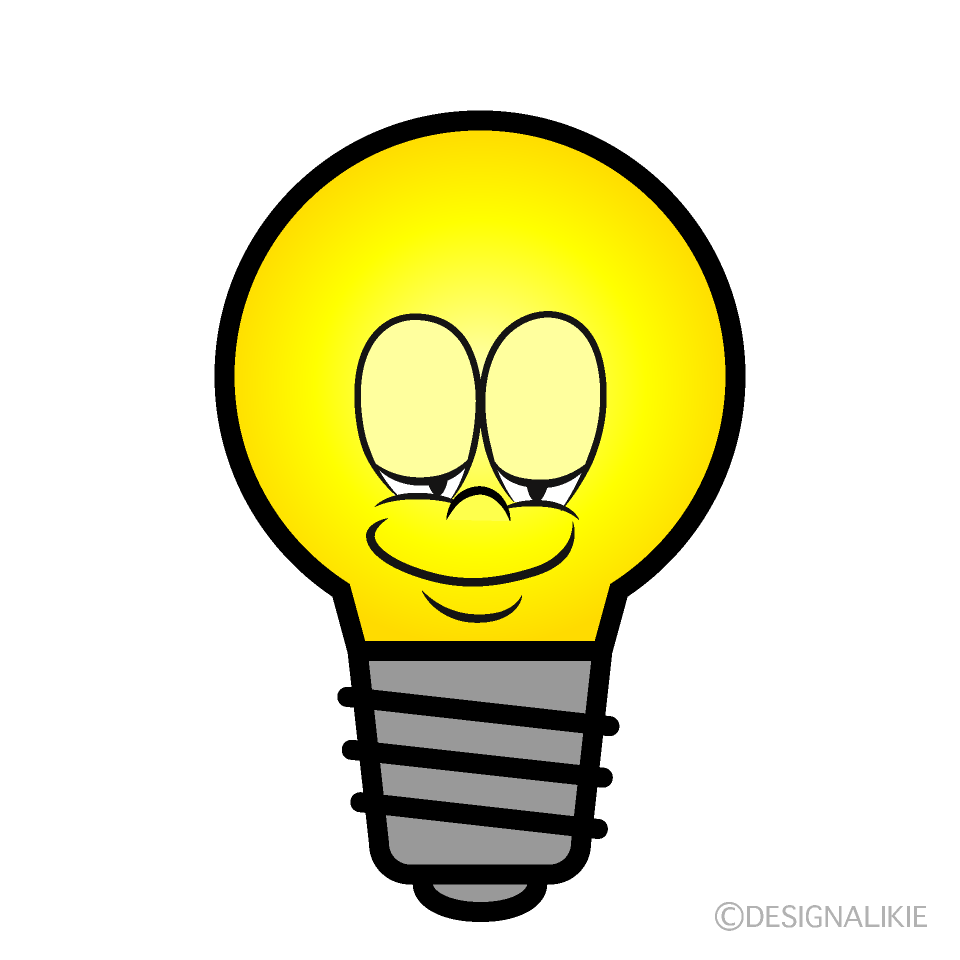 Sleeping Light Bulb Cartoon Character Image