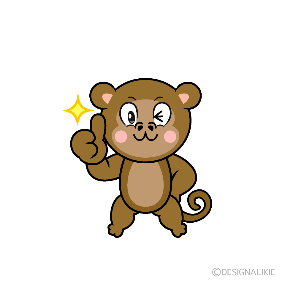 Thumbs Up Monkey Cartoon Character Image