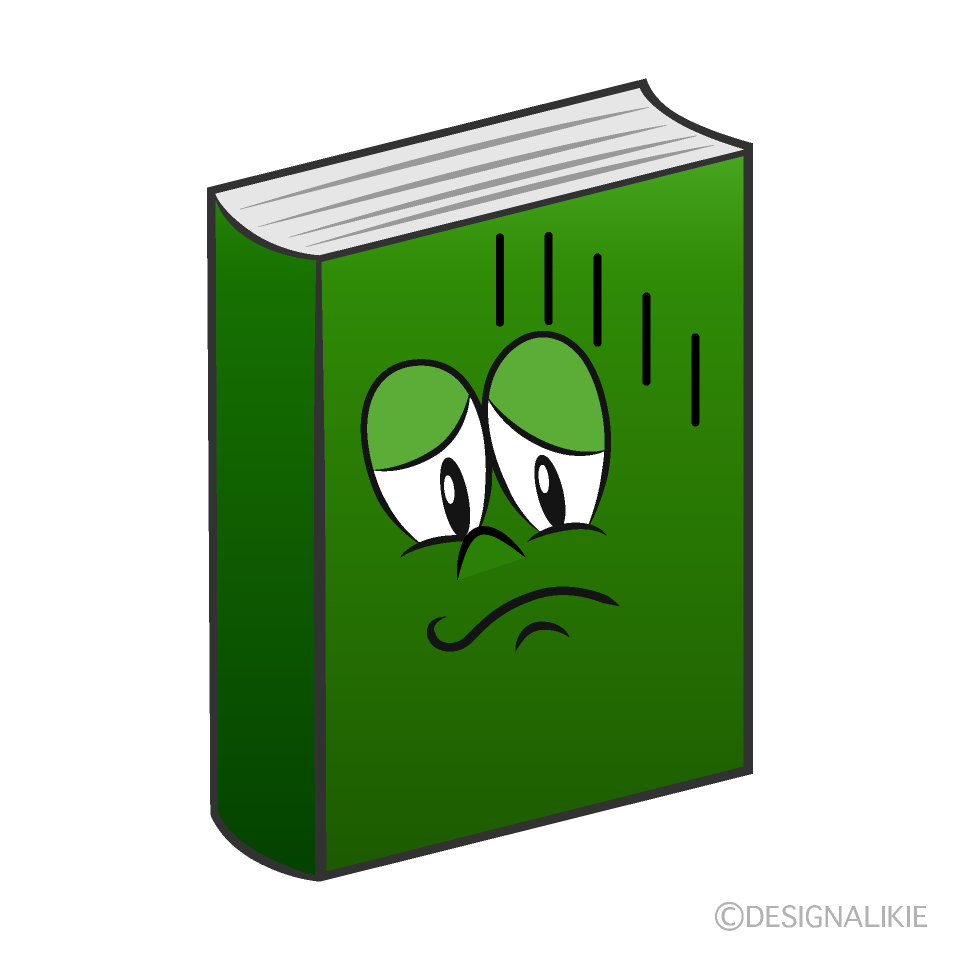 Worried Book Cartoon Character Image