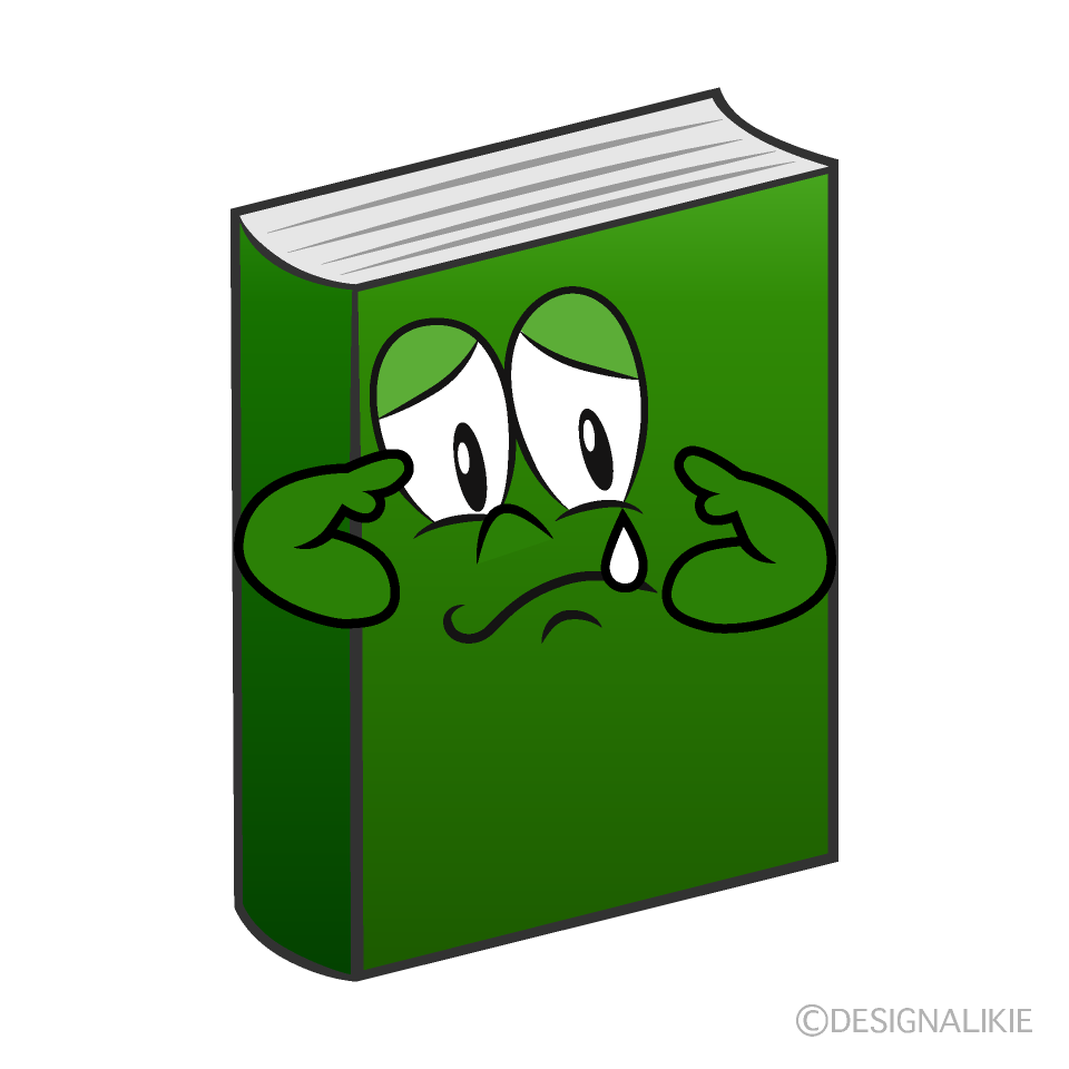 Sobbing Book Cartoon Character Image