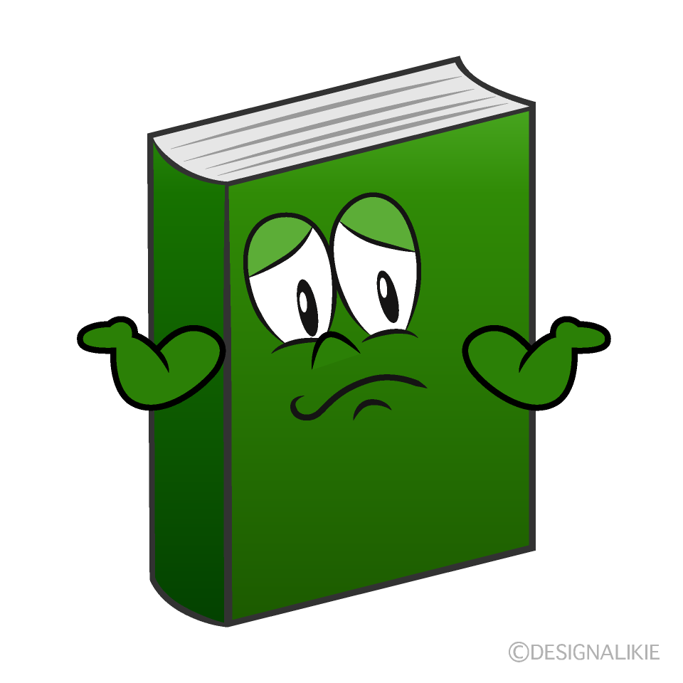Troubled Book Cartoon Character Image