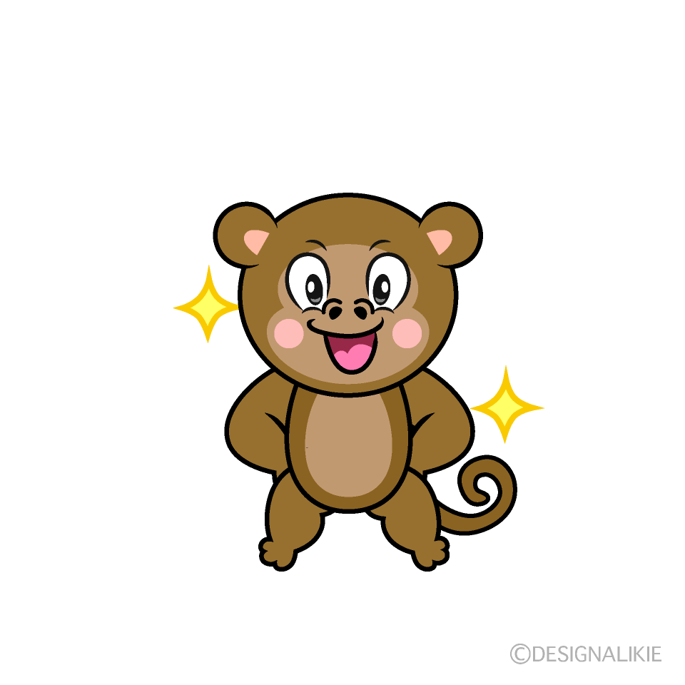 Glitter Monkey Cartoon Character Image