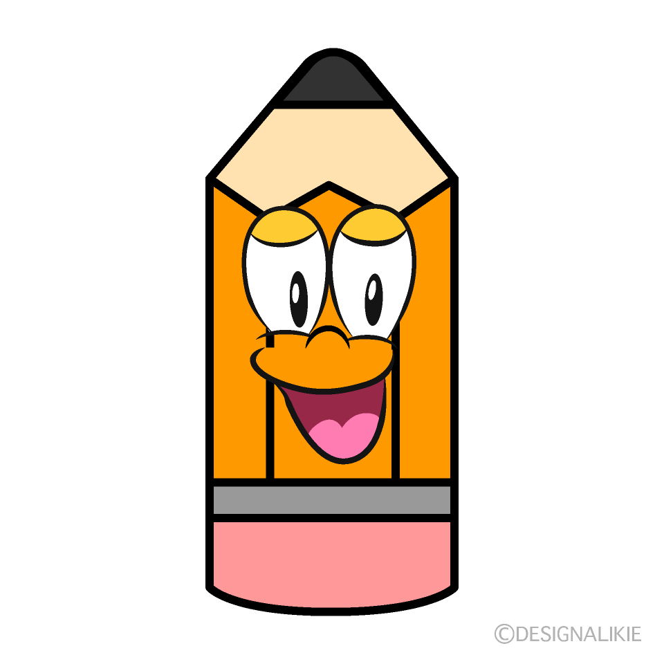 Smiling Pencil Cartoon Character Image