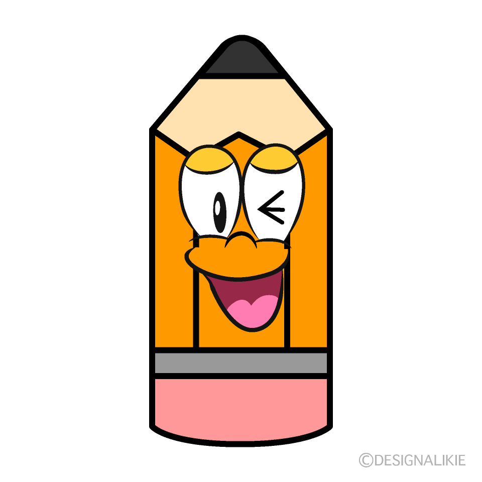 Laughing Pencil Cartoon Character Image