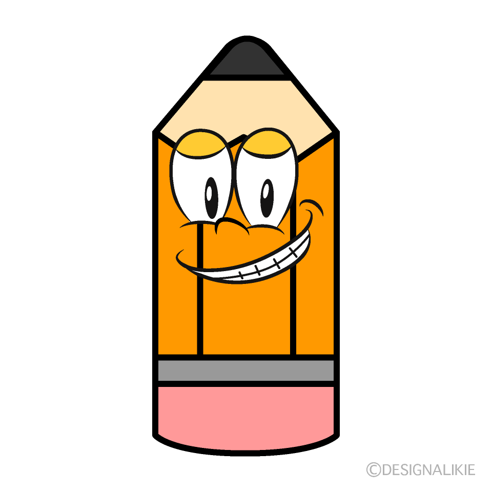 Grinning Pencil Cartoon Character Image