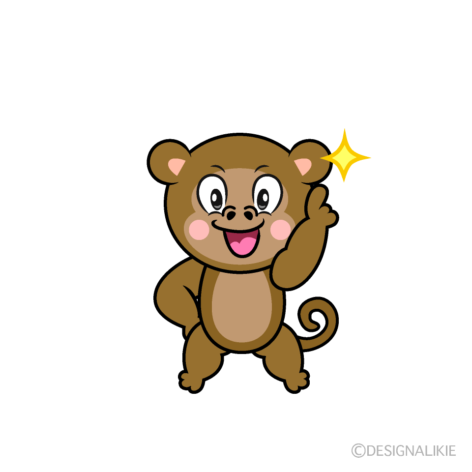 Posing Monkey Cartoon Character Image